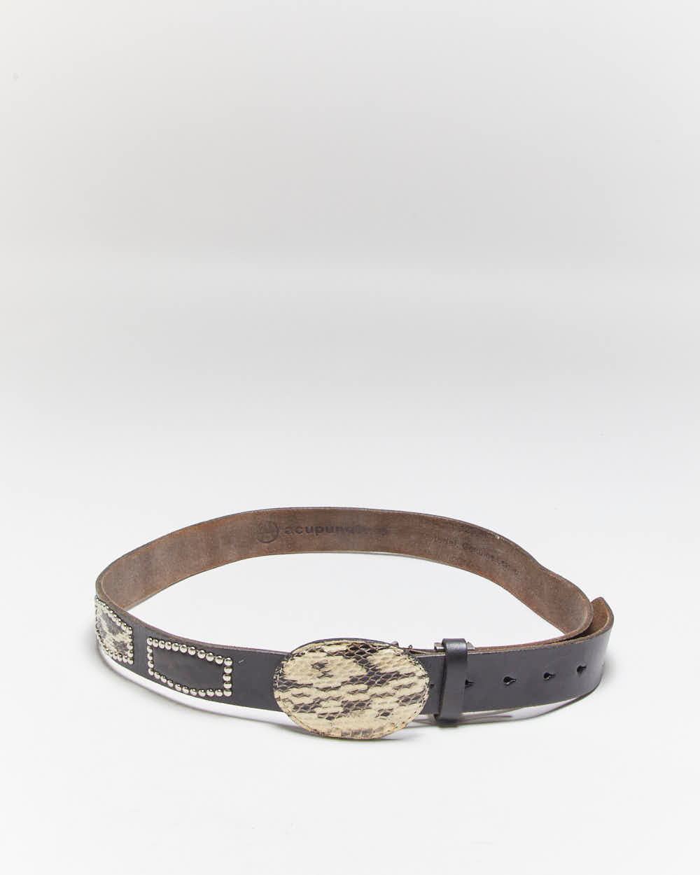 Vintage Acupuncture Studded Leather Belt - W34-W41