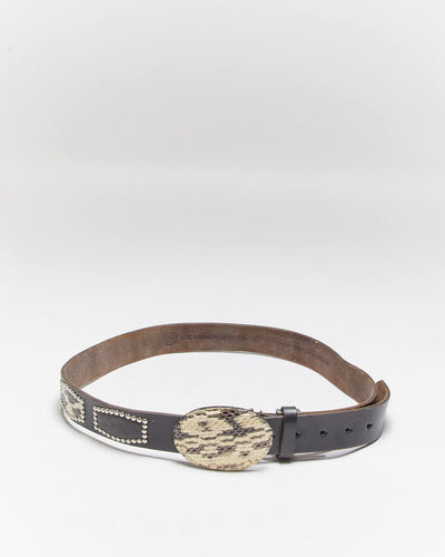 Vintage Acupuncture Studded Leather Belt - W34-W41
