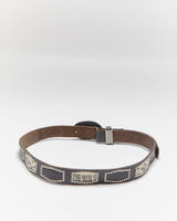 Vintage Acupuncture Studded Leather Belt - W34-W41