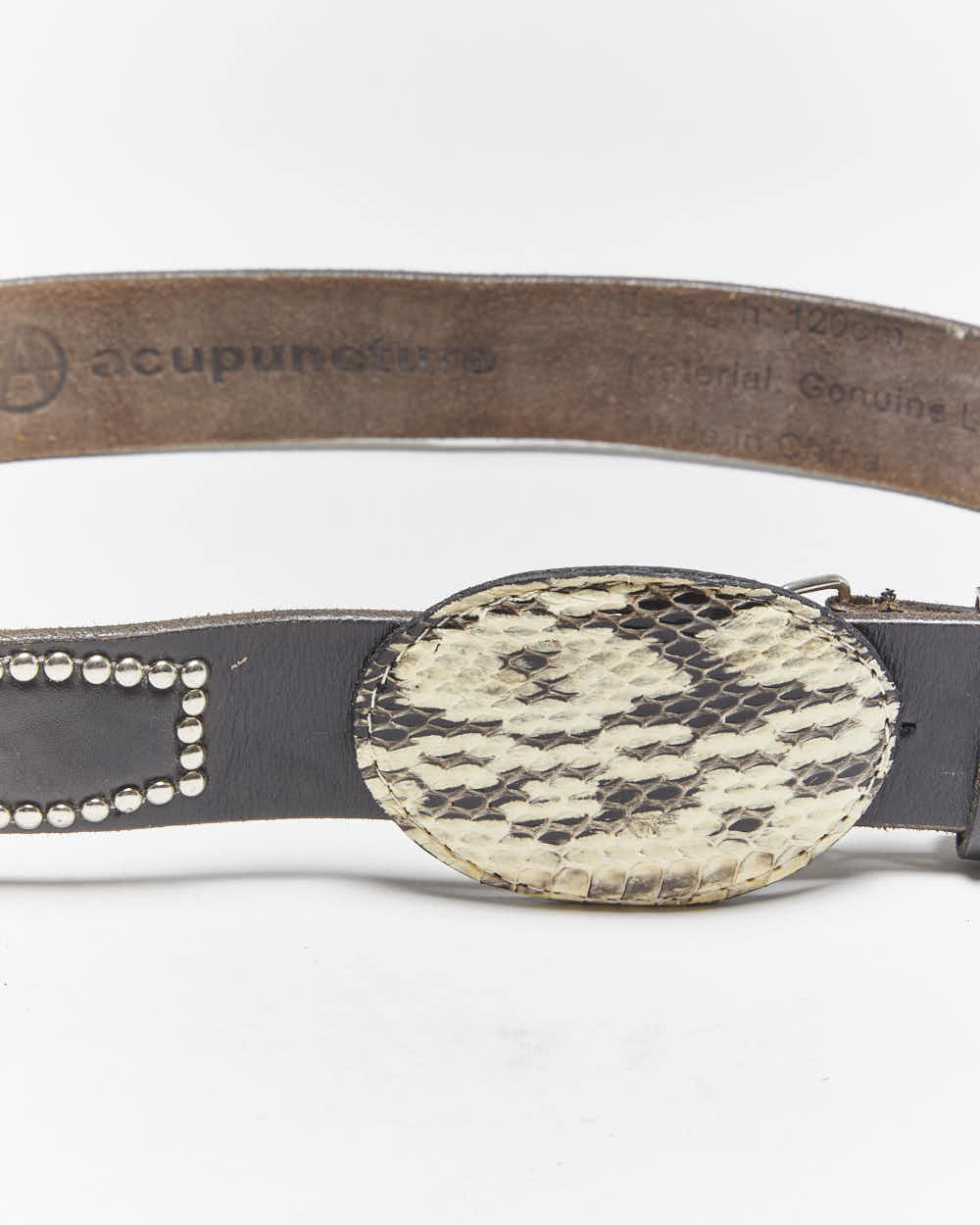 Vintage Acupuncture Studded Leather Belt - W34-W41