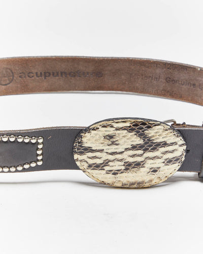 Vintage Acupuncture Studded Leather Belt - W34-W41