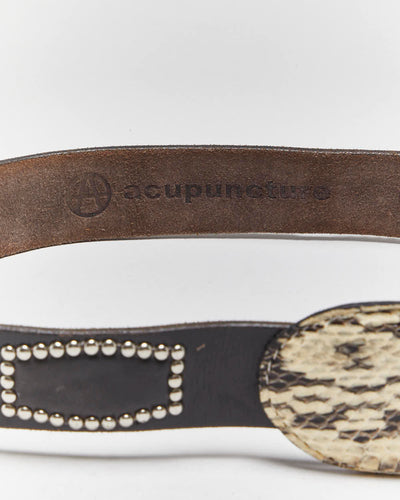 Vintage Acupuncture Studded Leather Belt - W34-W41