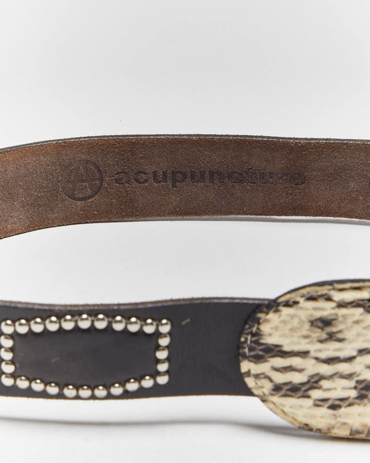 Vintage Acupuncture Studded Leather Belt - W34-W41