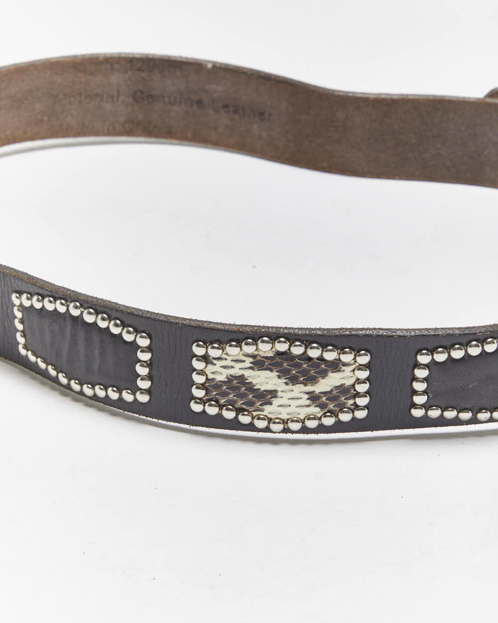Vintage Acupuncture Studded Leather Belt - W34-W41