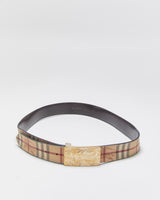 Vintage Burberry Nova Check Leather Belt - W32-W36