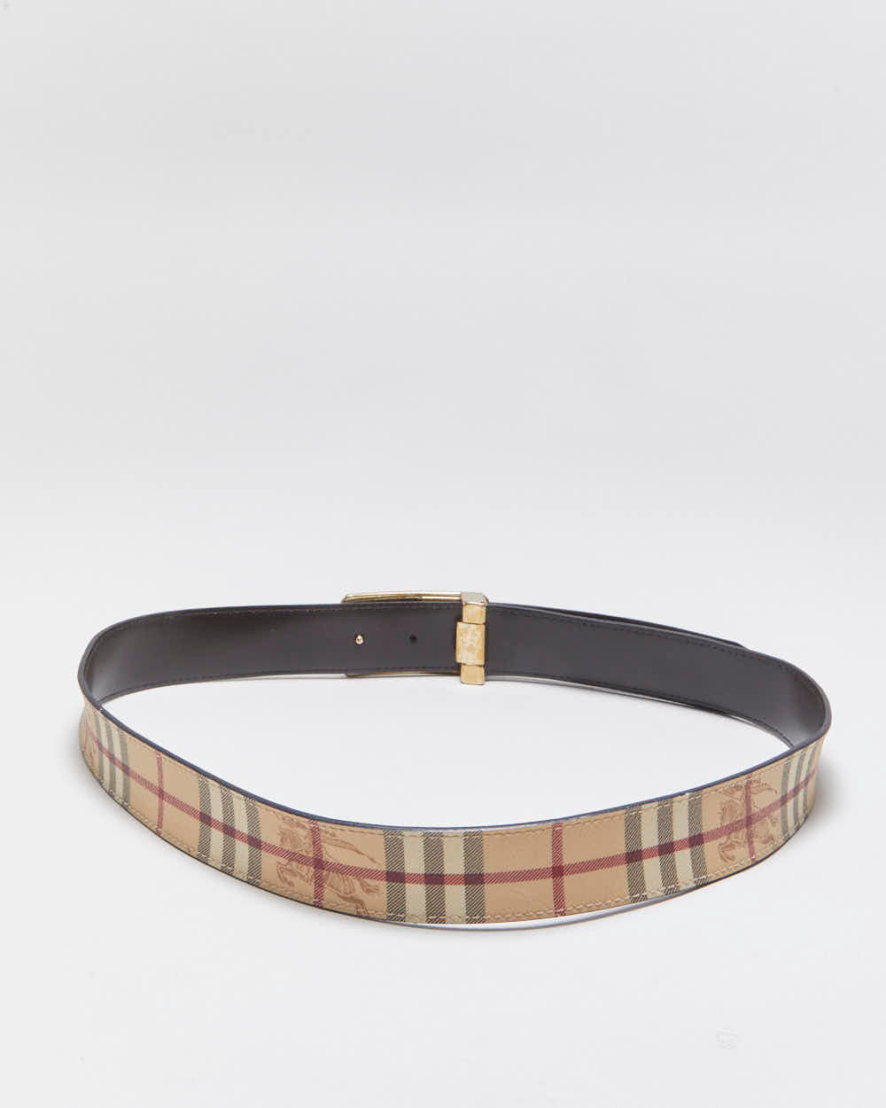 Vintage Burberry Nova Check Leather Belt - W32-W36