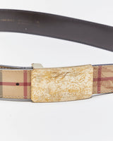 Vintage Burberry Nova Check Leather Belt - W32-W36