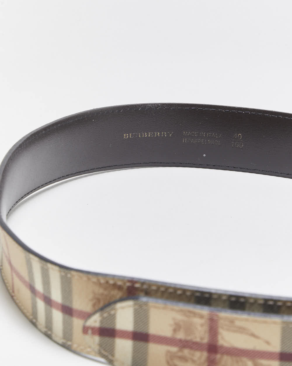 Vintage Burberry Nova Check Leather Belt - W32-W36