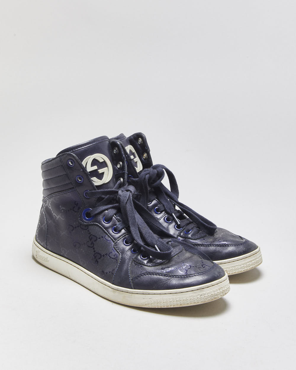 Gucci Imprime High Top Leather Trainers - UK6.5