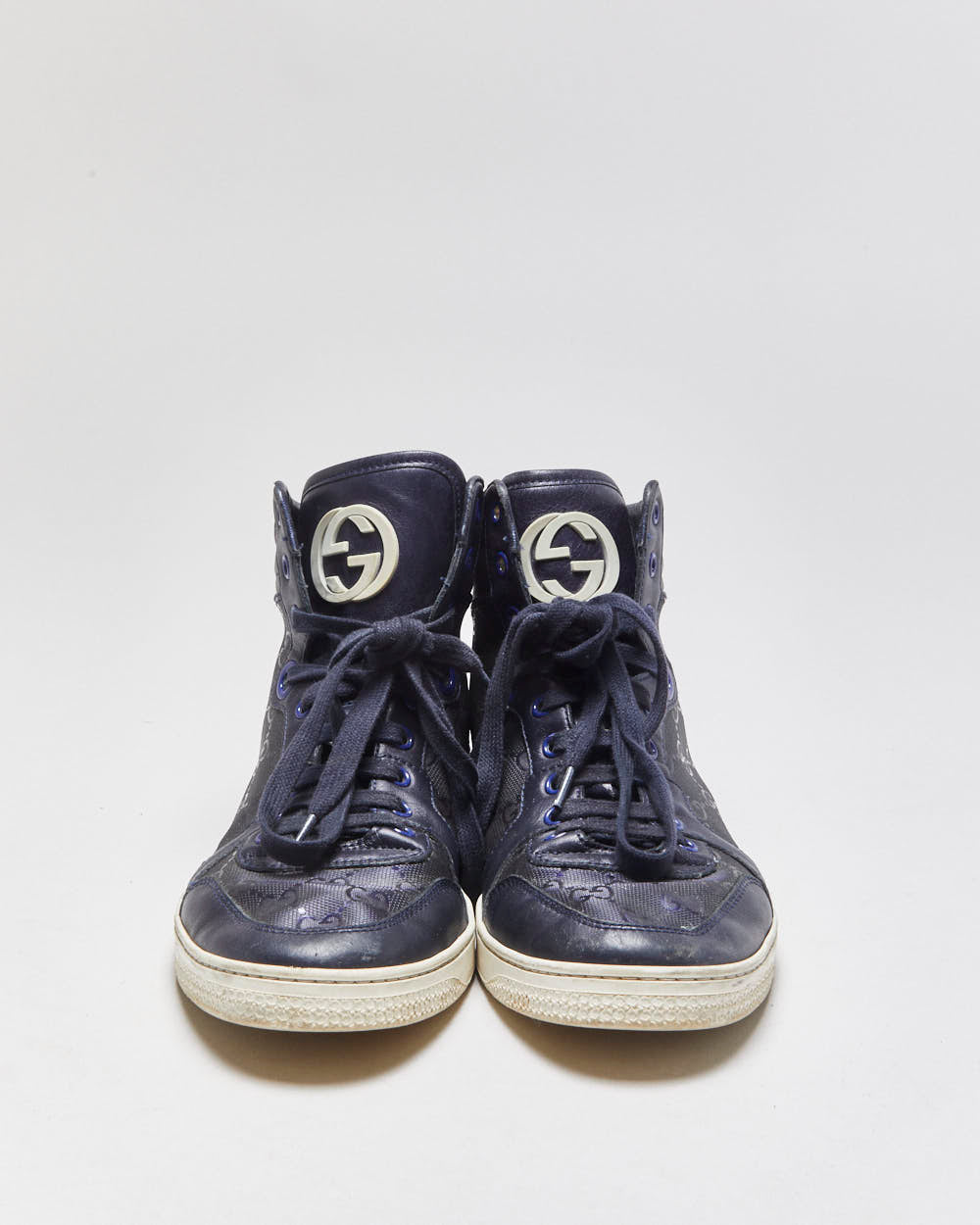 Gucci Imprime High Top Leather Trainers - UK6.5