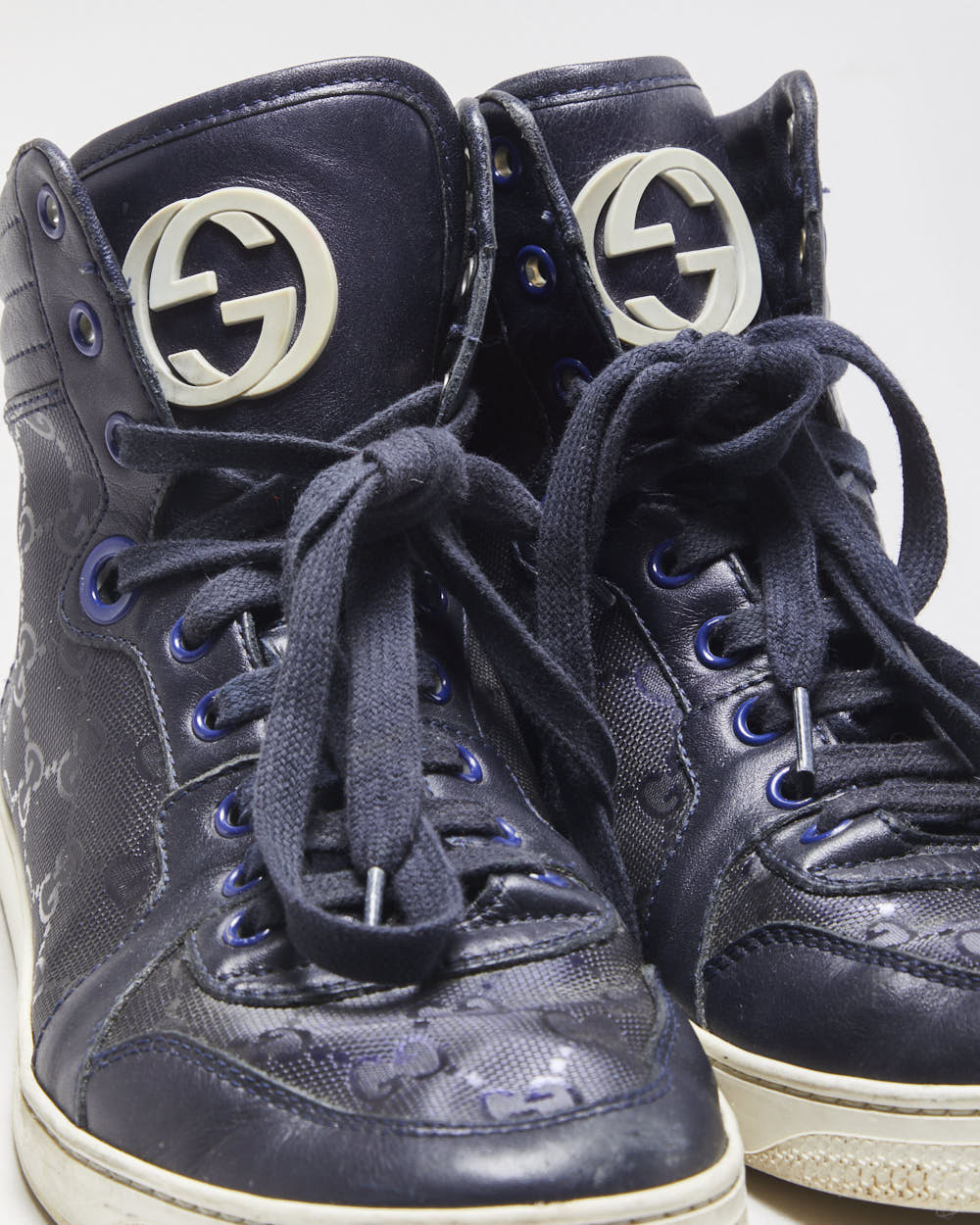 Gucci Imprime High Top Leather Trainers - UK6.5