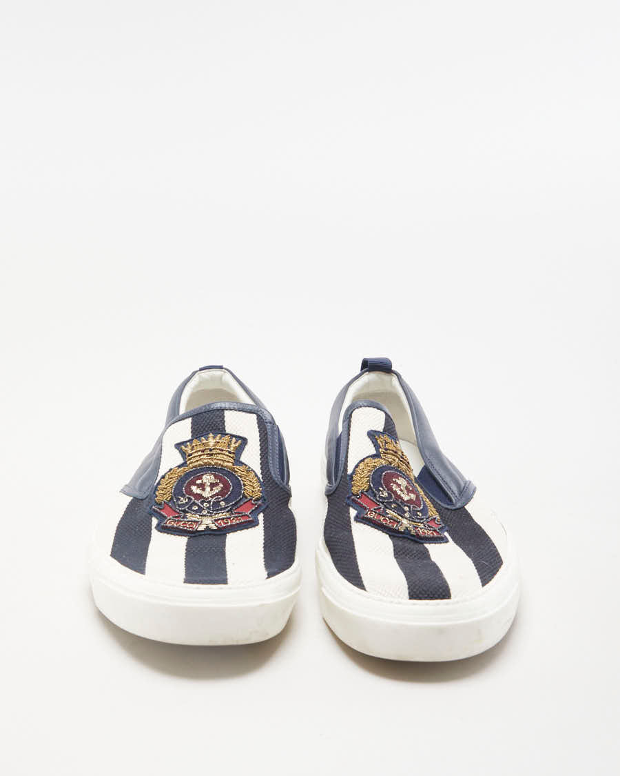 Gucci Canvas Anchor Slip On Trainers - EU44