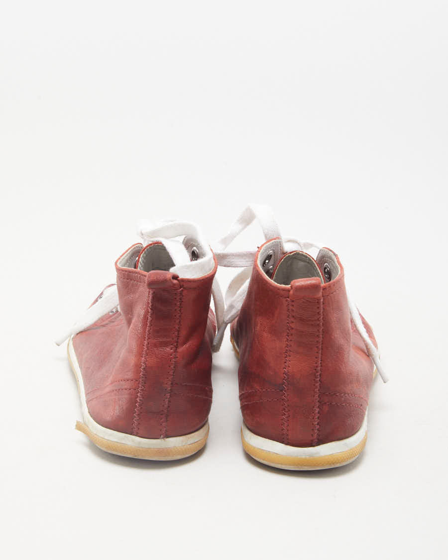 Distressed Prada High Cut Leather Sneakers - EU 36