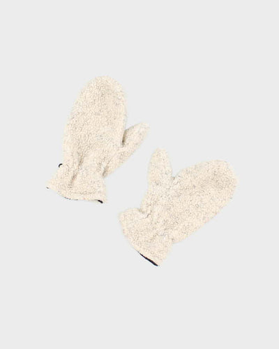 Higher State Cream Borg Mittens - S