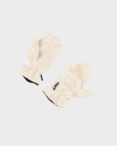 Higher State Cream Borg Mittens - S