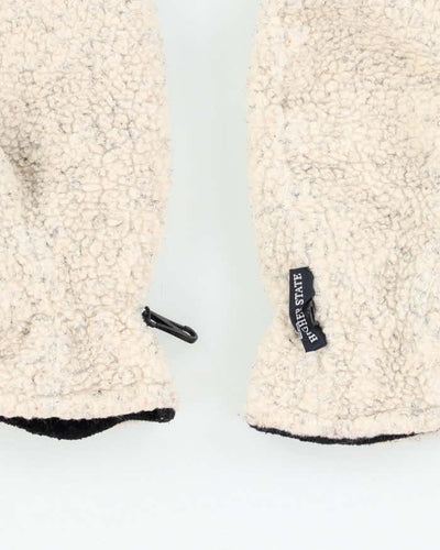 Higher State Cream Borg Mittens - S
