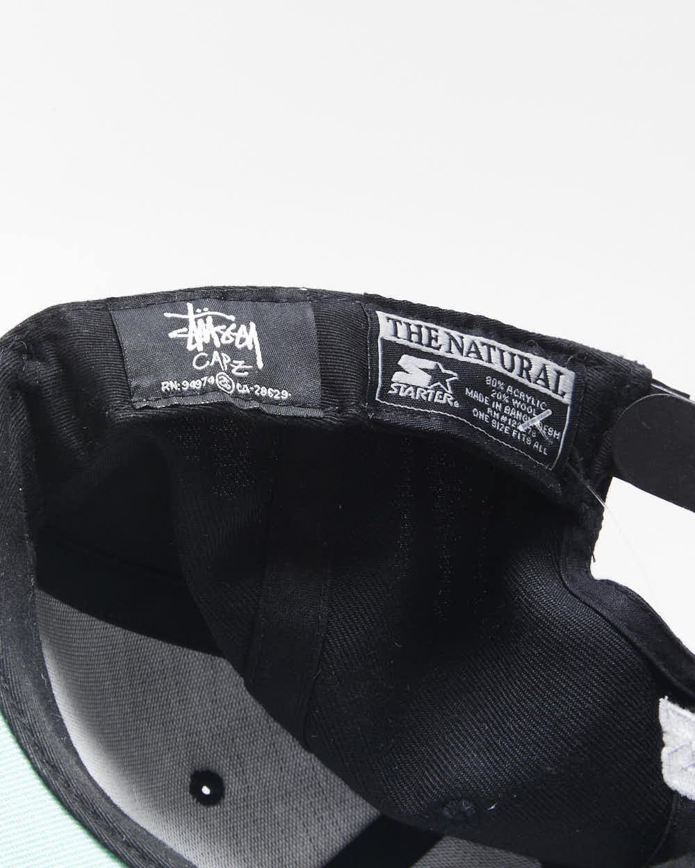 Vintage Starter x Stussy Wool Blend Embroidered Teal Snapback - OS