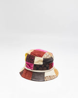 Vintage Y2K 00s Coach Signature Patchwork Leather/Canvas Bucket Crusher Hat - S