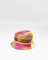 Vintage Y2K 00s Coach Signature Patchwork Leather/Canvas Bucket Crusher Hat - S
