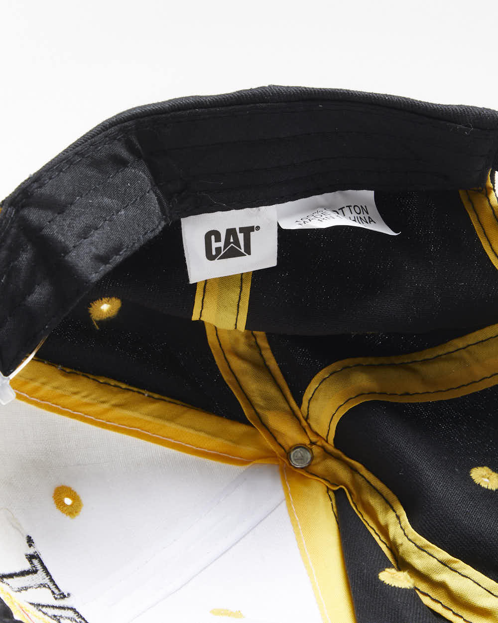 Vintage Y2K 00s CAT Racing Embroidered Canvas Checkerboard Baseball Cap - OS
