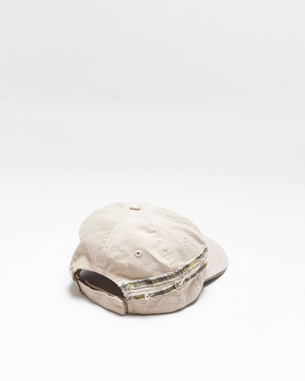 Vintage Y2K 00s Peterbilt Khaki Camouflage Distressed Velcro Baseball Cap - OS
