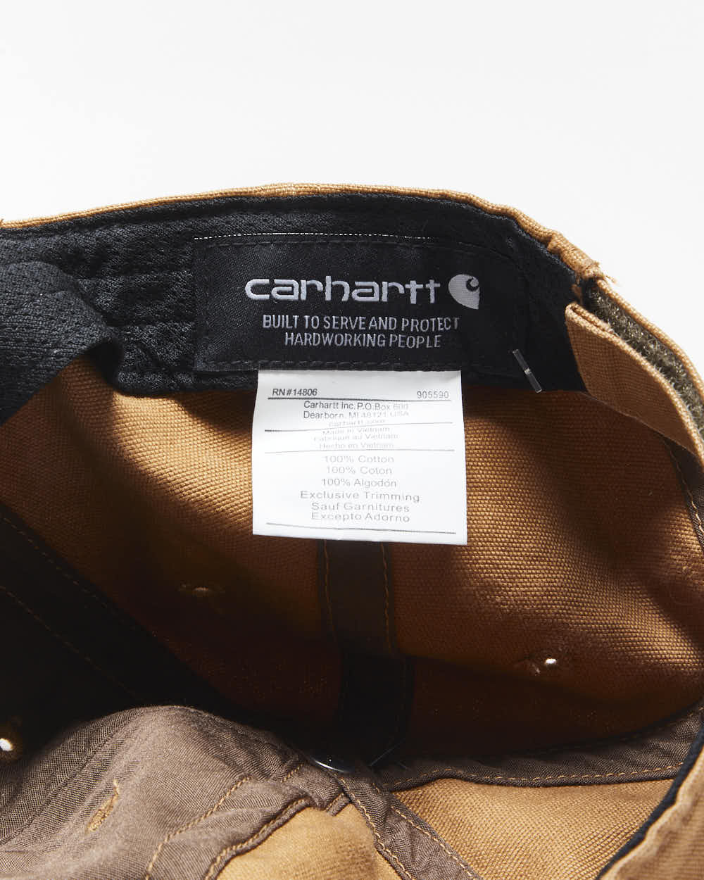 DS Vintage Carhartt Force Odessa Tan Canvas Velcro Baseball Cap - OS