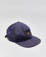 Vintage Supreme Grained Leather S Patch Canvas Flat Brim Baseball Cap - OS