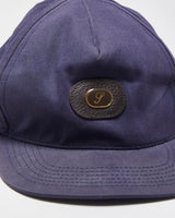 Vintage Supreme Grained Leather S Patch Canvas Flat Brim Baseball Cap - OS