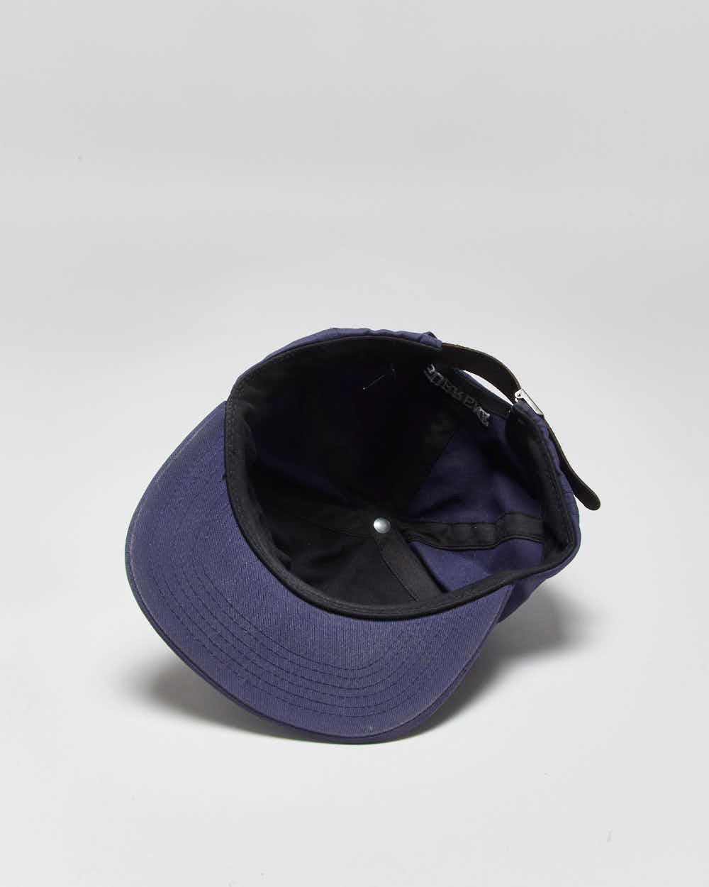 Vintage Supreme Grained Leather S Patch Canvas Flat Brim Baseball Cap - OS