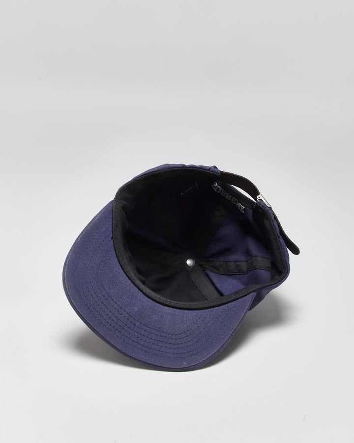 Vintage Supreme Grained Leather S Patch Canvas Flat Brim Baseball Cap - OS