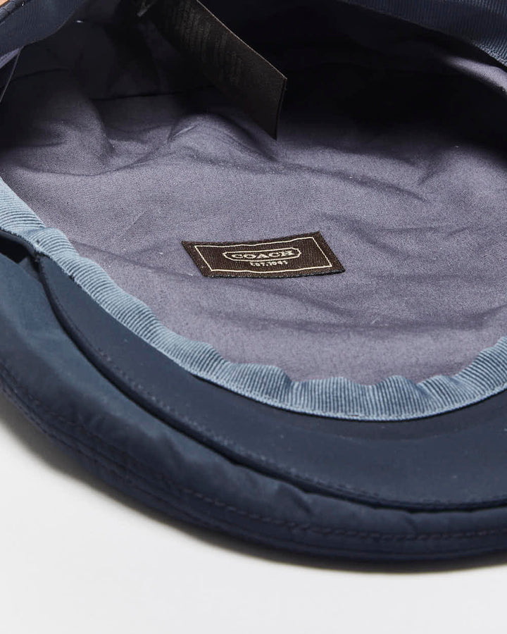 Vintage Coach Soft Shell Satin Leather Buckle Flat Cap - M/L