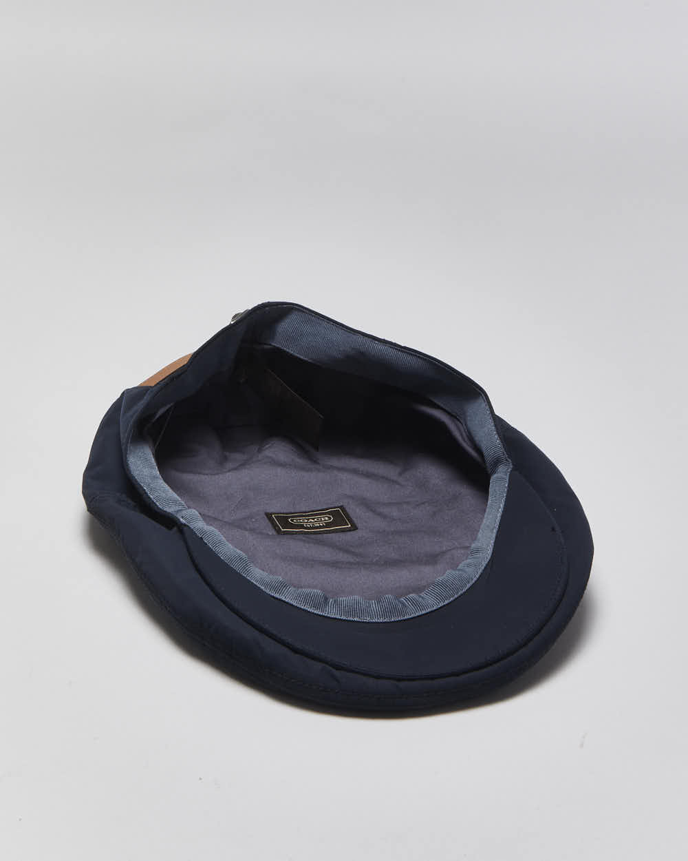Vintage Coach Soft Shell Satin Leather Buckle Flat Cap - M/L