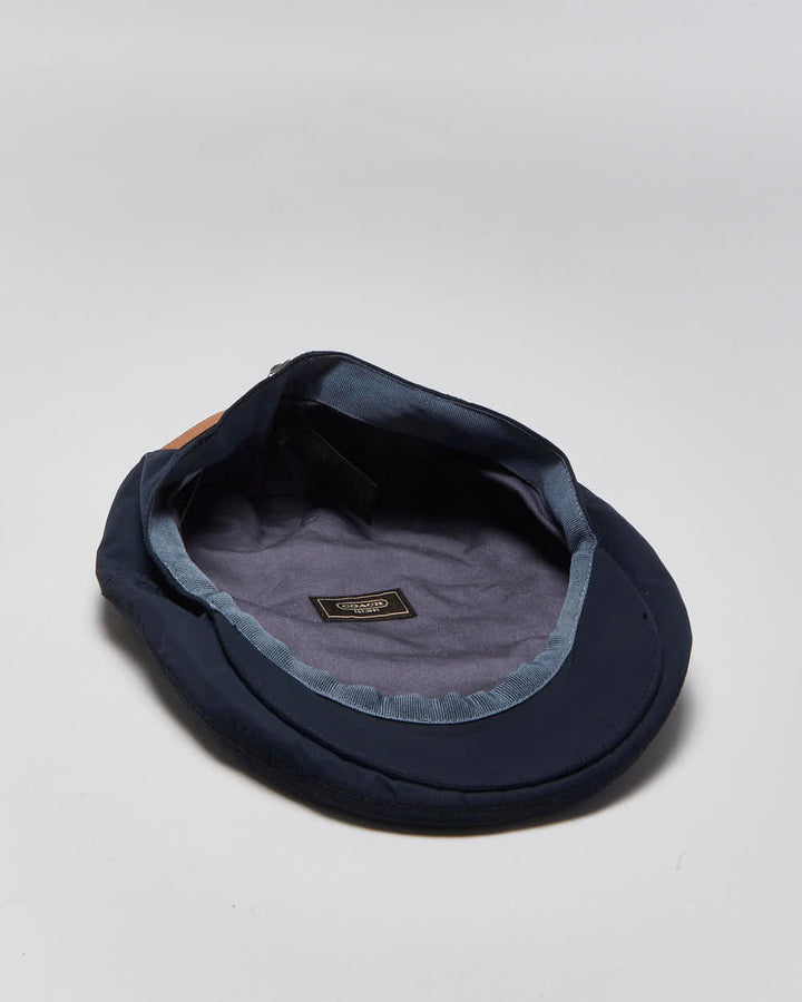Vintage Coach Soft Shell Satin Leather Buckle Flat Cap - M/L