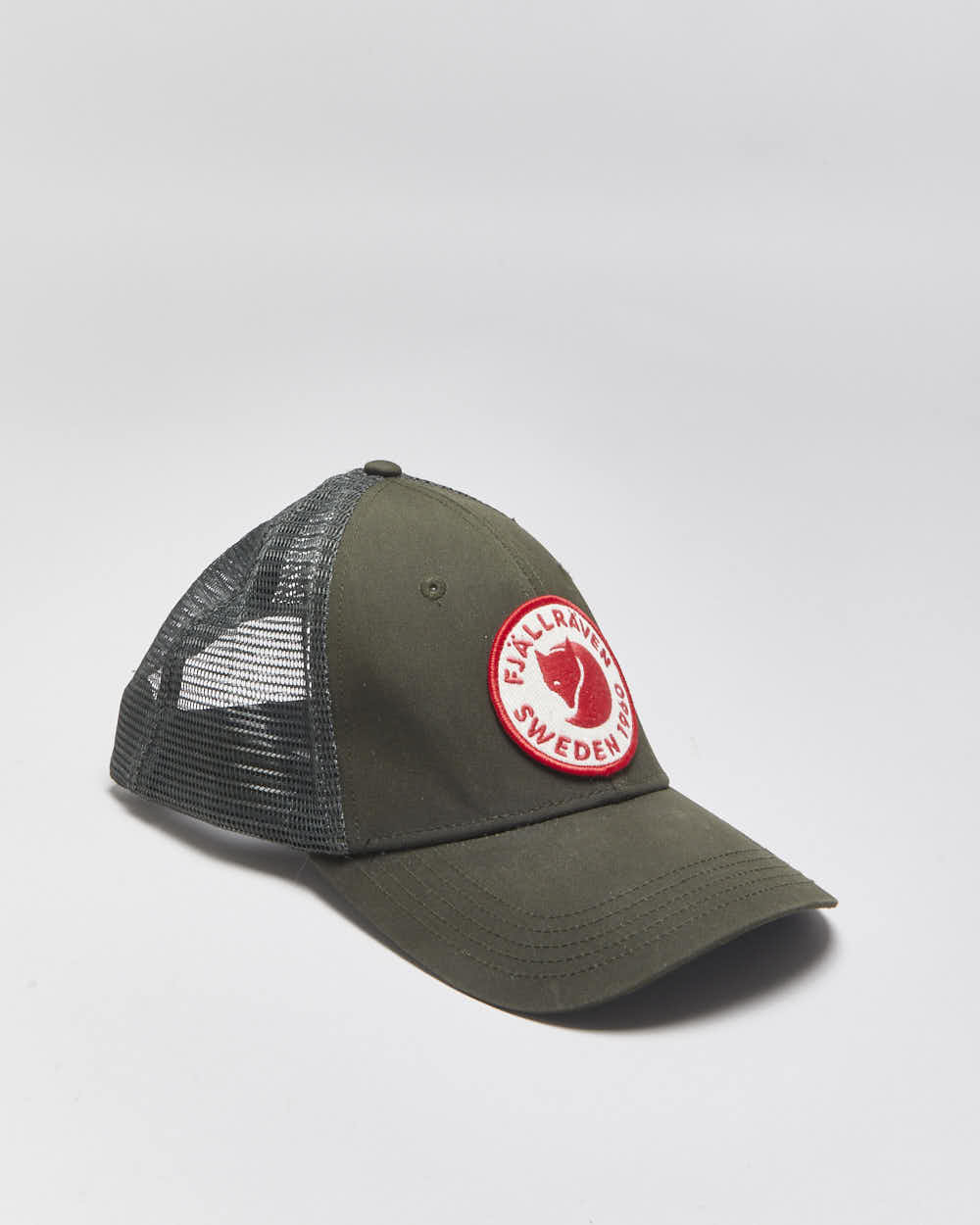 Fjallraven 1960 Logo Langtradarkeps Khaki Canvas Trucker Hat - S/M