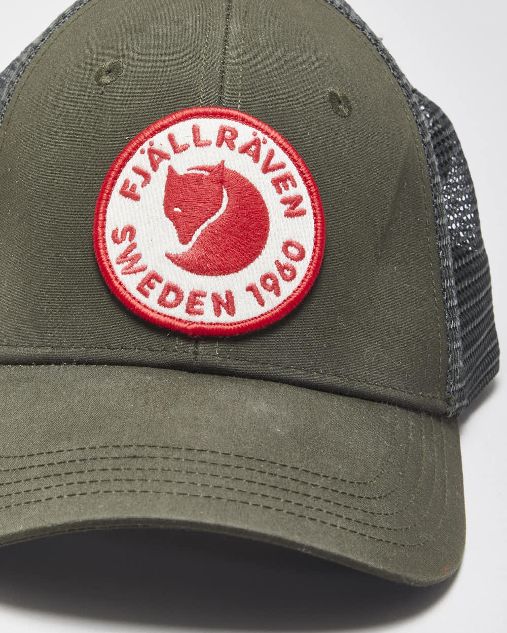 Fjallraven 1960 Logo Langtradarkeps Khaki Canvas Trucker Hat - S/M