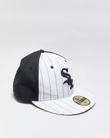 Vintage Y2K 00s New Era 59Fifty Chicago White Sox Wool Blend Pinstripe Champs MLB Fitted Baseball Cap - 7 1/8