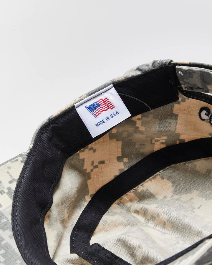 Vintage U.S. Army Digi Camo Made In USA Canvas Velcro Military Cap - OS