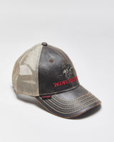 Vintage Outdoor Winchester Faux Leather Canvas Trucker Cap - OS