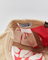 Vintage Roxy Linen Straw Velcro Baseball Cap - OS