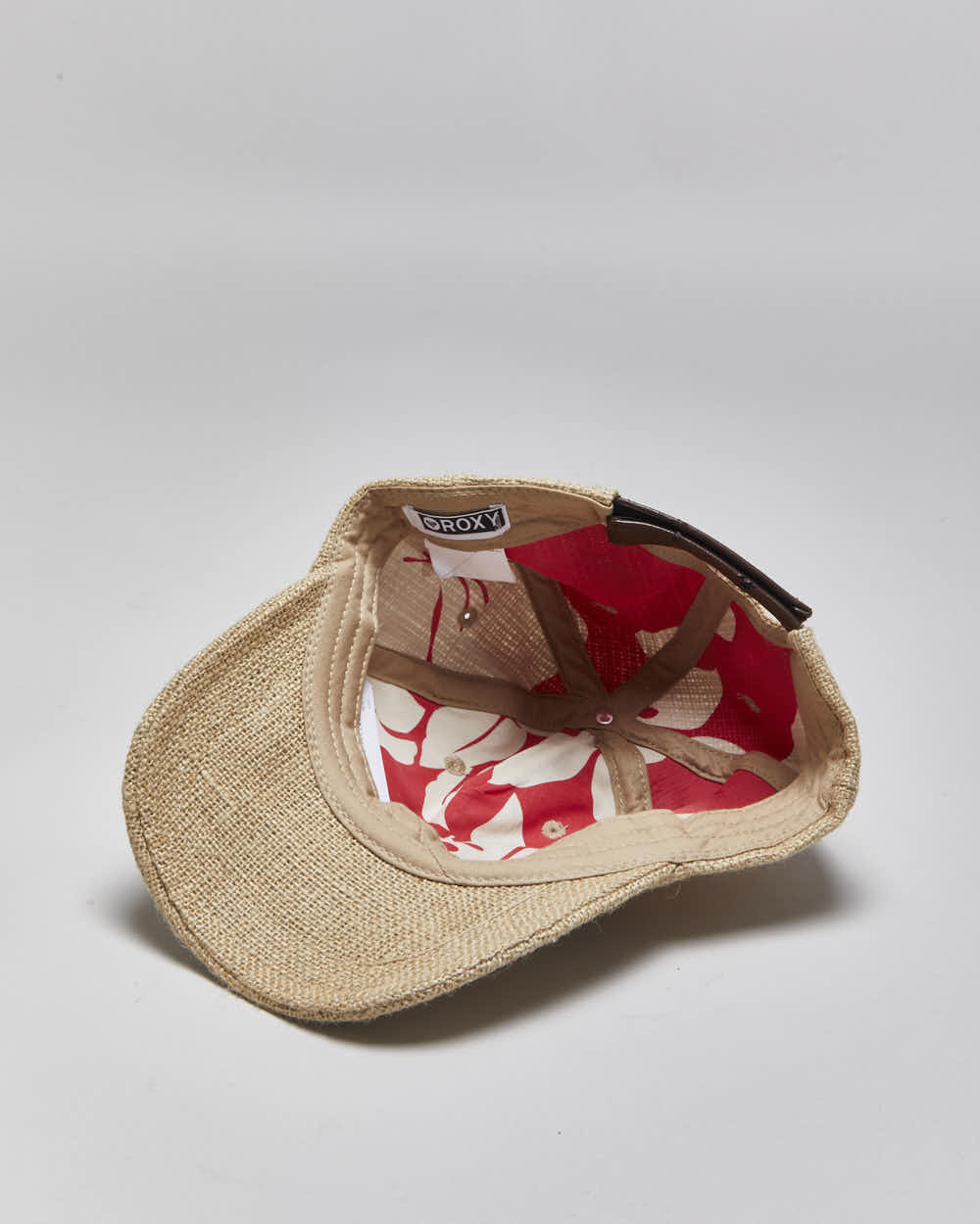 Vintage Roxy Linen Straw Velcro Baseball Cap - OS