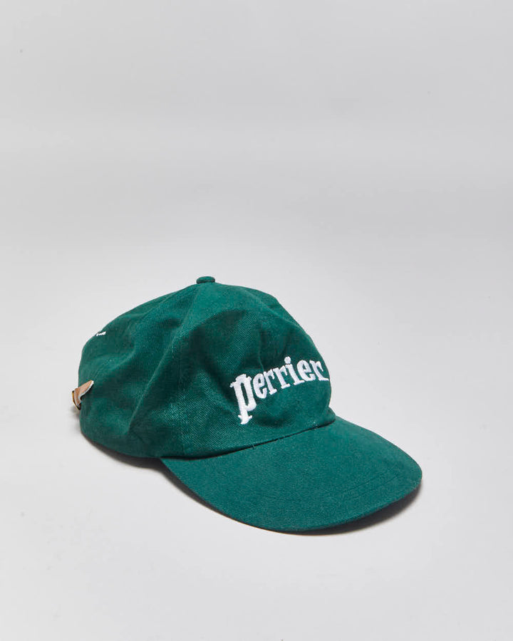 Vintage 1990s Perrier Beverage Embroidered Canvas AJM Headwear Baseball Cap - OS