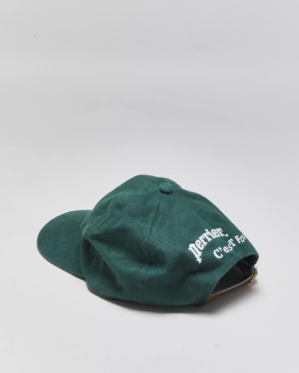 Vintage 1990s Perrier Beverage Embroidered Canvas AJM Headwear Baseball Cap - OS