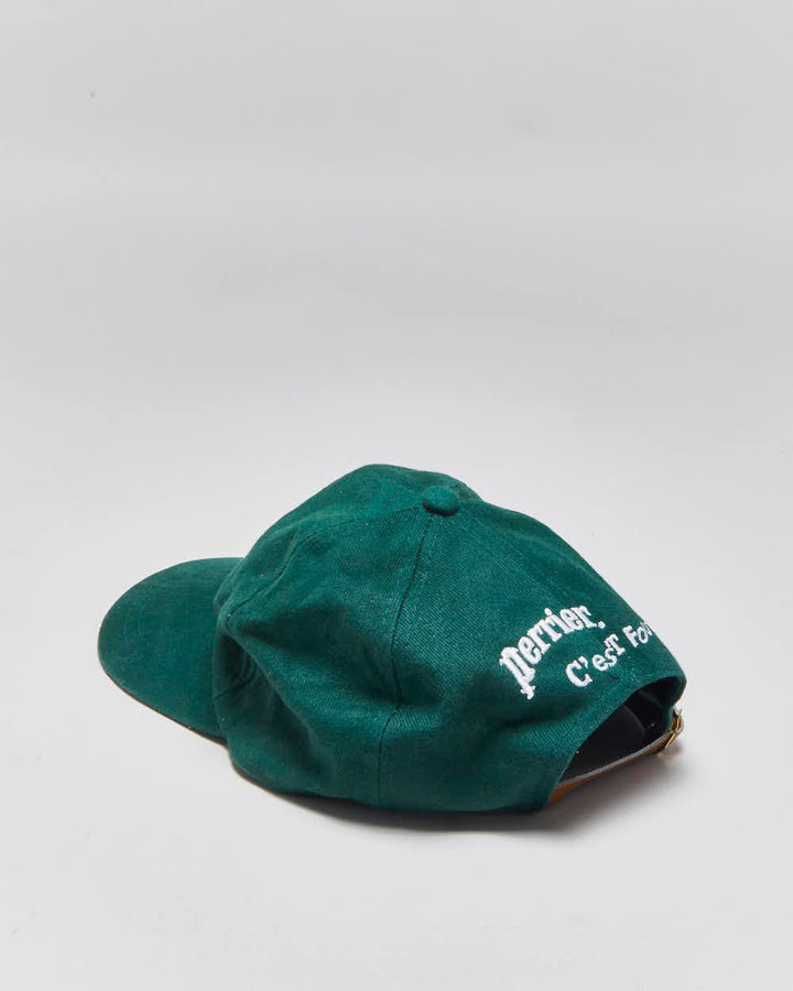 Vintage 1990s Perrier Beverage Embroidered Canvas AJM Headwear Baseball Cap - OS