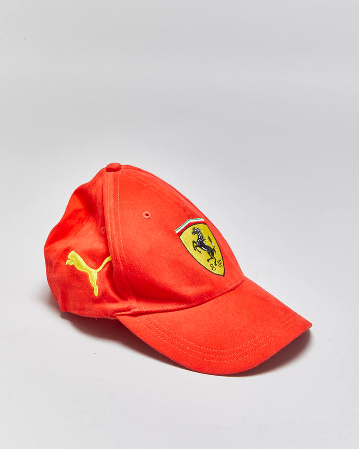 Vintage Y2K 00s Puma Ferrari Embroidered Soft Canvas Flex Fit Baseball Cap - S/M