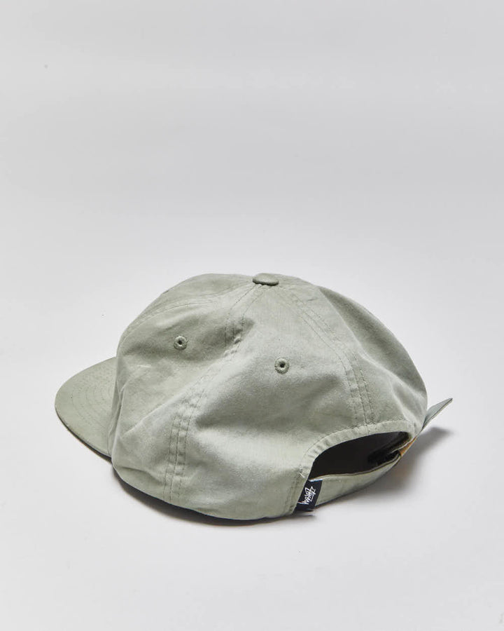 Vintage Stussy Sage Green Stock Lock Canvas Flat Brim Baseball Cap - OS
