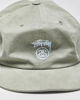 Vintage Stussy Sage Green Stock Lock Canvas Flat Brim Baseball Cap - OS