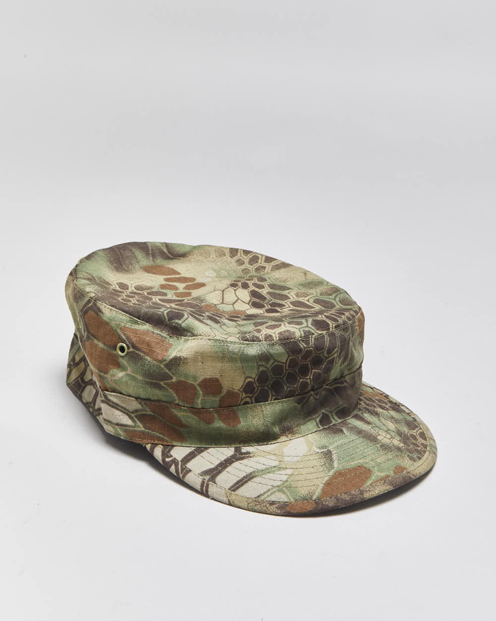 Vintage Y2K 00s Honeycomb Camo Canvas Army Cap - M/L