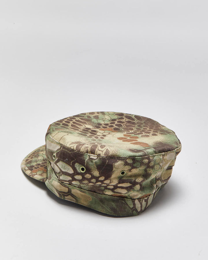 Vintage Y2K 00s Honeycomb Camo Canvas Army Cap - M/L