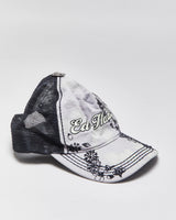 Vintage Y2K 00s Ed Hardy Christian Audigier Violet Tie-Dye Embroidered Denim Trucker Hat - OS