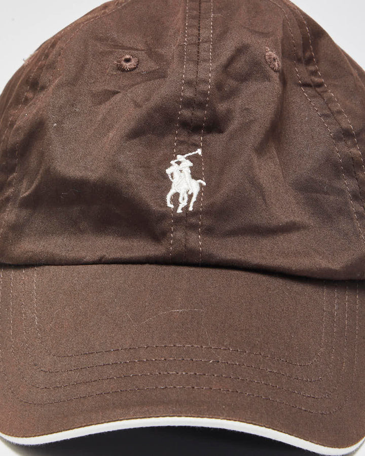 Vintage Y2K 00s Ralph Lauren Golf Brown Canvas Baseball Cap - OS